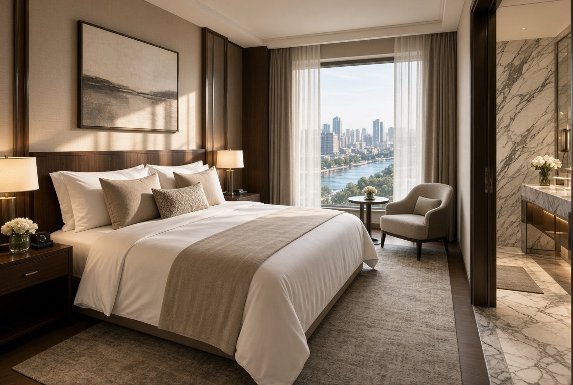 Gran Suite con cama king y vista al río